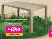 Game Gold Sun Verona Rectangular Table Taupe 784965 offer