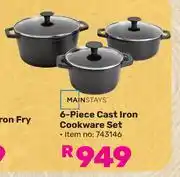 Game Mainstays 6 Piece Cast Iron Cookware Set 743146 offer