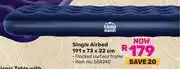 Game Campmaster Single Airbed 191 x 73 x 22cm 558240 offer