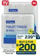 Pick n Pay PnP No Name 2 Ply White Toilet Tissue 18's Pack-For 2 Packs offer