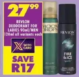 Shoprite Revlon deodorant for ladies/ men drops offer