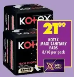 Shoprite Kotex maxi sanitary pads offer