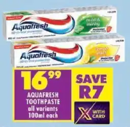 Shoprite Aquafresh toothpaste offer