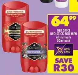 Shoprite Old spice deo stick for men offer