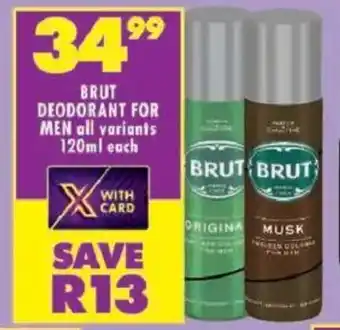 Shoprite Brut deodorant for men offer