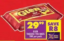 Shoprite Glen tagless tea bags offer