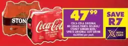 Shoprite Coca-cola original no sugar/ fanta orange/ stoney ginger beer/ sprite original soft drink offer