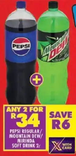 Shoprite Pepsi regular/ mountain dew/ mirinda soft drink offer
