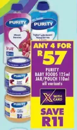 Shoprite Purity baby foods jar/ pouch offer