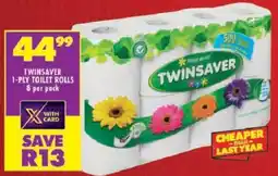 Shoprite Twinsaver 1-ply toilet rolls offer