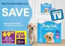 Shoprite Baby soft fresh white 2-ply toilet rolls offer