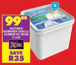 Shoprite Dairymaid farmhouse vanilla/ rainbow ice cream offer