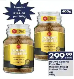 President Hyper Douwe Egberts Pure Gold Medium Roast Instant Coffee Jar offer