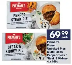 President Hyper Pieman's Frozen Unbaked Pies Multi Packs Pepper Steak/ Steak & Kidney offer