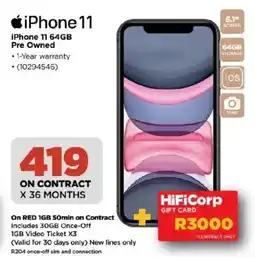 HiFi Corp iPhone 11 64GB Pre Owned offer
