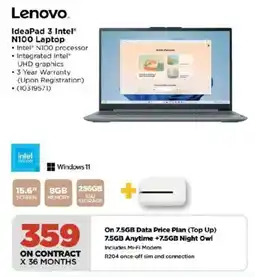 HiFi Corp Lenovo IdeaPad 3 Intel N100 Laptop offer