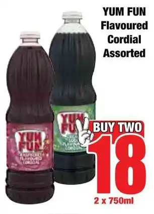 Boxer Superstores YUM FUN Flavoured Cordial Assorted offer