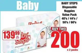 Boxer Superstores Baby Steps Disposable Nappies Value Pack offer