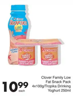 Save Clover Family Low Fat Snack Pack/ Tropika Drinking Yoghurt offer