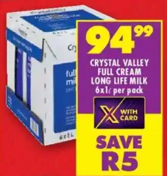 Shoprite Crystal valley full cream long life milk offer