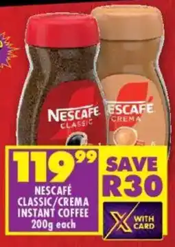 Shoprite Nescafé classic/ crema instant coffee offer