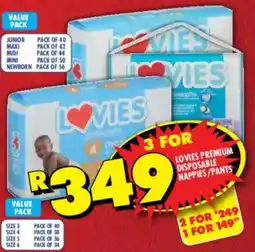 Shoprite Lovies premium disposable nappies/ pants offer