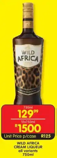 Shoprite Liquor Wild africa cream liqueur offer