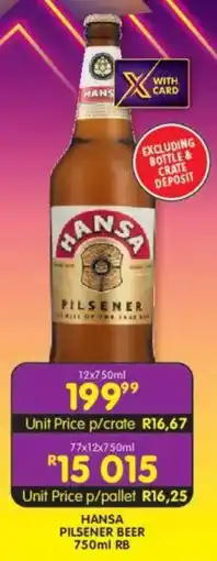 Shoprite Liquor Hansa pilsener beer rb offer