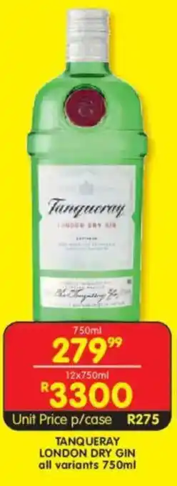 Shoprite Liquor Tanqueray london dry gin offer