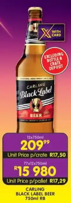 Shoprite Liquor Carling black label beer rb offer