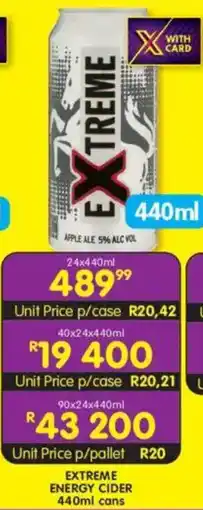 Shoprite Liquor Extreme energy cider cans offer