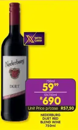 Shoprite Liquor Nederburg duet red blend wine offer