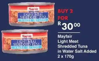 President Hyper Mayfair Light Meat Shredded Tuna in Water Salt Added offer