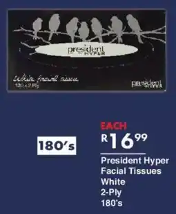 President Hyper President Hyper Facial Tissues White 2-Ply offer
