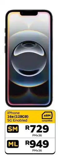 MTN iPhone 16e (128GB) offer