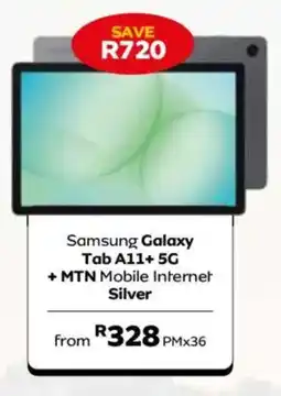 MTN Samsung Galaxy Tab A11+ 5G + MTN Mobile Internet Silver offer