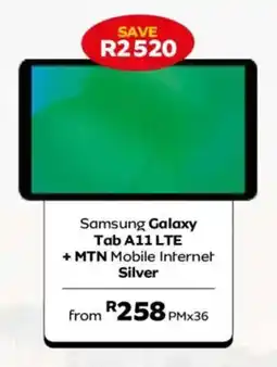 MTN Samsung Galaxy Tab A11 LTE + MTN Mobile Internet Silver offer