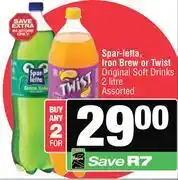 Spar Sparletta, Iron Brew Or Twist Original Soft Drinks-For Any 2 x 2L offer