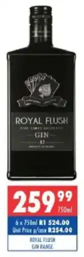 Ultra Liquors Royal flush gin range offer