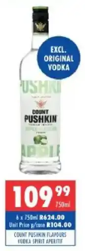 Ultra Liquors Count pushkin flavours vodka spirit aperitif offer