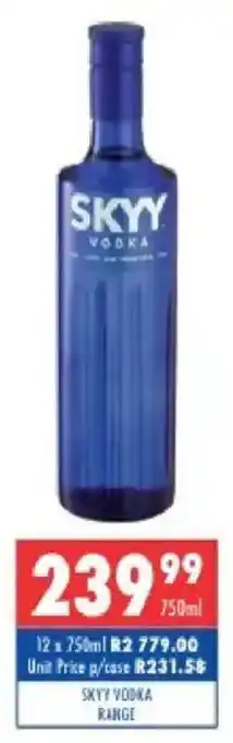 Ultra Liquors Skyy vodka range offer