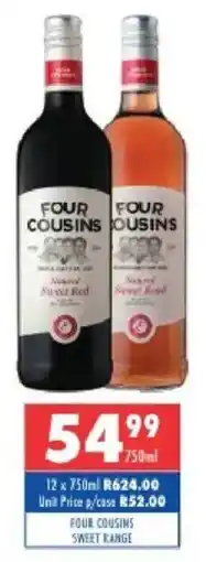 Ultra Liquors Four cousins sweet range offer