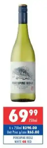 Ultra Liquors Porcupine ridge white or red offer