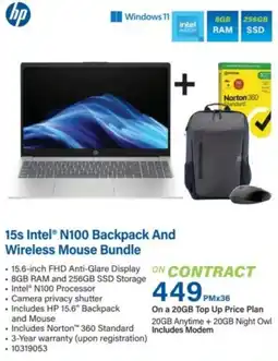 Incredible Connection Hp 15s Intel N100 Backpack And Wireless Mouse Bundle offer
