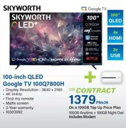 Incredible Connection Skyworth 100-inch QLED Google TV offer