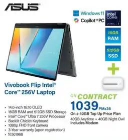 Incredible Connection ASUS Vivobook Flip Intel Core 256V Laptop offer