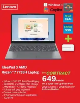 Incredible Connection Lenovo IdeaPad 3 AMD Ryzen 7 7735H Laptop offer