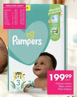 Save Pampers Active Baby Jumbo Pack Diapers offer