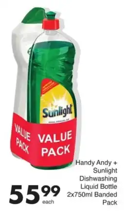 Save Handy Andy+ Sunlight Dishwashing Liquid Bottle Banded Pack offer