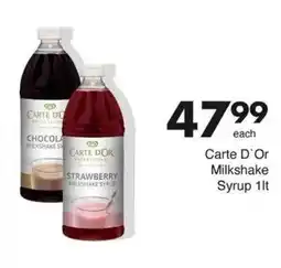 Save Carte D'Or Milkshake Syrup offer